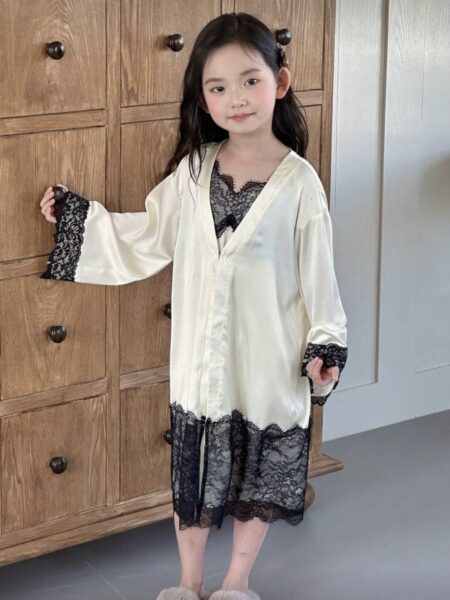 Soft Lace-Trim Kids Nightgown